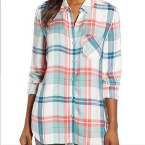 Caslon Plaid Button Down Top